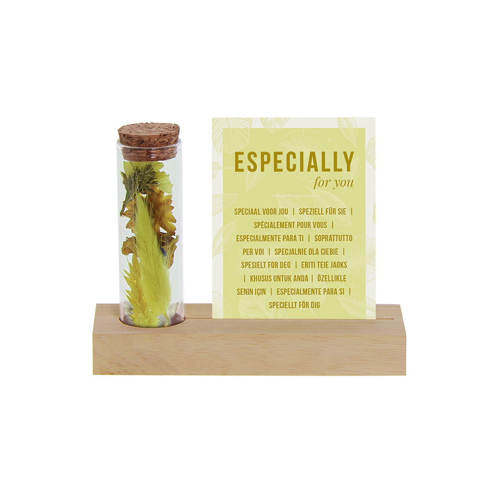 Dried Flowers - Cardholder & tube, Geel