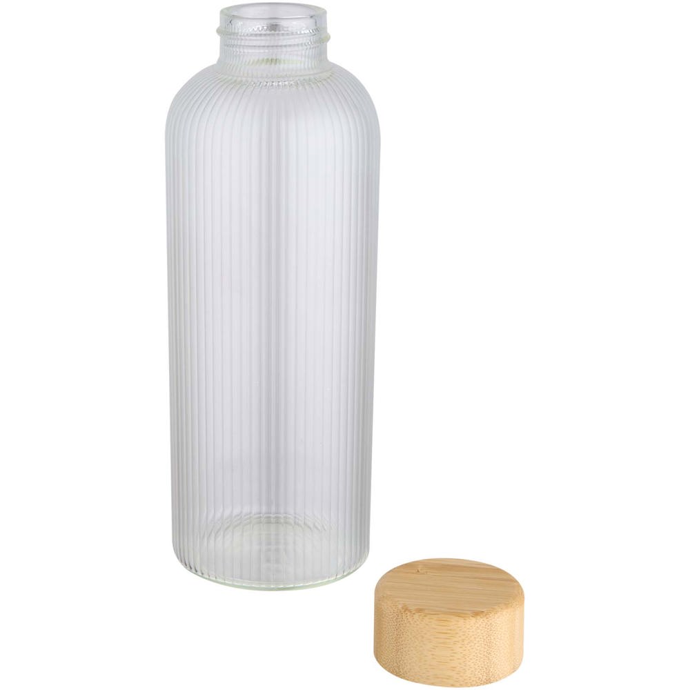 Mirage 650 ml enkelwandige fles van borosilicaatglas met bamboe deksel