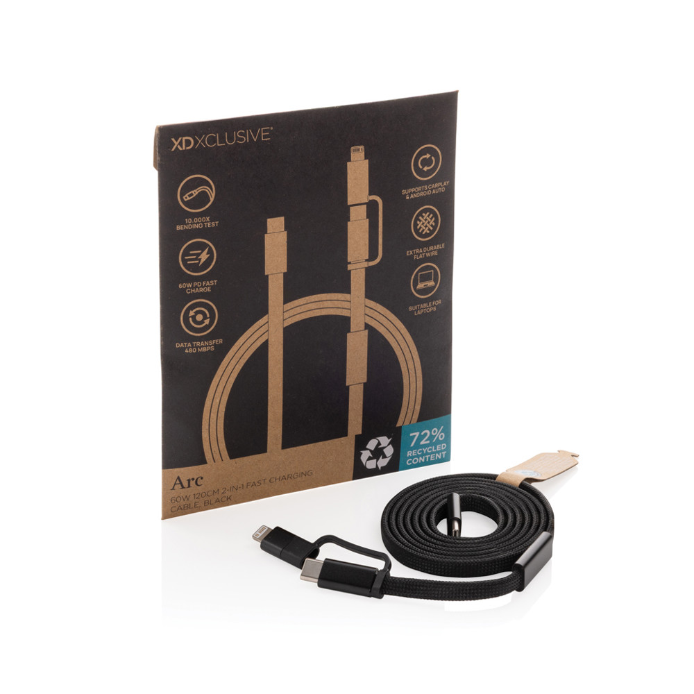 Arc RCS 60W 120 cm 2-in-1 snellaadkabel